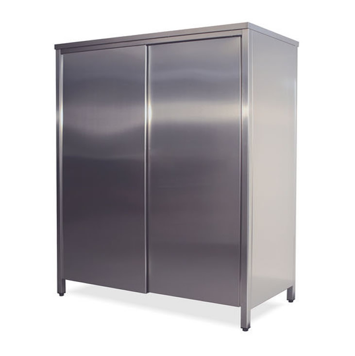 Neutral cabinet in stainless steel AISI 304 with sliding doors Size: 100 cm