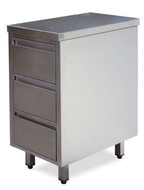 Stainless steel chest of drawers