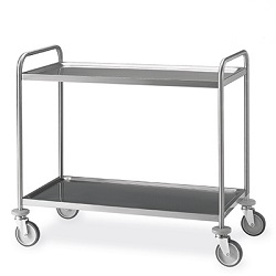 Stainless steel service trolleys with printed tops