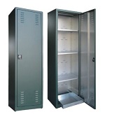 Plasticized zinc cabinets for pesticides