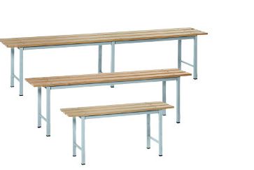 Wooden and steel benches