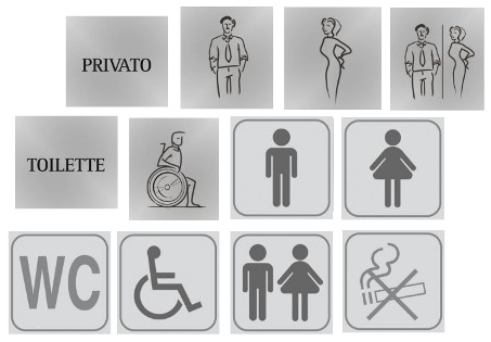 Pictogrammes Plaques de toilettes publiques
