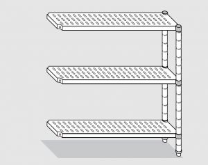 78924.10 Estante con 3 estantes perforados serie estándar cm 100x40x150h kit lateral