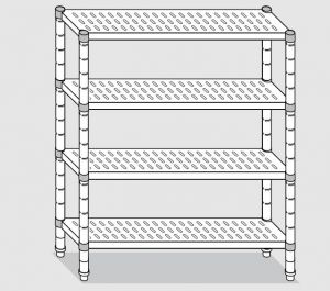 78203.10 Estante con 4 estantes perforados serie estándar 100x30x180h cm