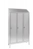 IN-694.00 Aisi 304 Stainless Steel Dressing Room With Dirty / Clean Partition With 3 Seats Cm. 120X40X215H