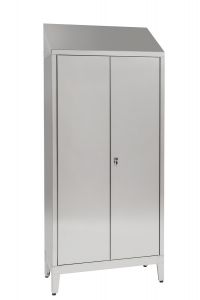 IN-696.02  - 2Port Wall-Mounted Cupboard in Stainless Steel Aisi 304 Cm. 95X40X215H