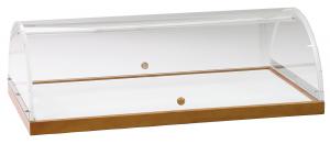 A 1298 Showcase Wood veneer structure Plexiglass cover 90x50x22h 