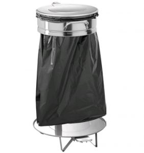 AV4681 Stainless steel dustbin for big waste sacks Pedal for opening