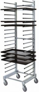 CA1480  Stainless steel tray rack trolley for bakeries 20 trays