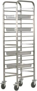 CA1489R Stainless steel reinforced tray rack trolley 14 GN1/1