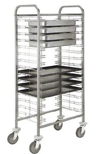 CA1655 Stainless steel tray-holder trolley 10 pans GN 1/1 h65 or 10 trays 60x40