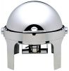 CD6504  Polished stainless steel Round chafing dish with roll top lid 180°