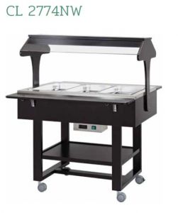 CL2774NW Thermal bain-marie wooded trolley for barquets 3x1/1GN Wengé