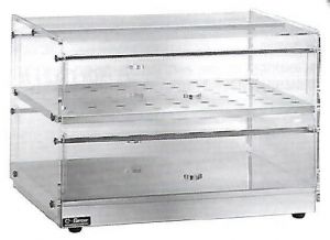 VBN4786 Stainless steel neutral displaycase 2 shelves 80x35x25h