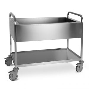 1515V Clearance trolley, with watertight tank + drain, 1 service surface