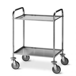 1520 Stainless steel service trolley, 2 shelves 75x44x1.5h cm