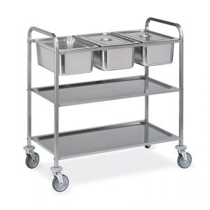1552 Grooming trolley, 3xGN 1/1 container holder, 2 service shelves