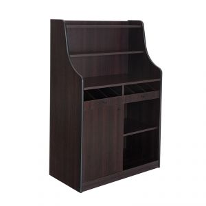 1607FW Furniture in wengé color, 1 door, 1 open compartment, upstand, 2 open cutlery drawers