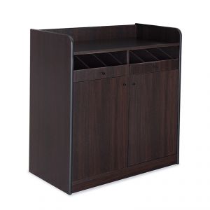 1620FW Wengé colored cabinet, 2 doors, 2 open cutlery drawers
