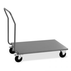 1897-F Stainless steel crate trolley, 2 braked wheels, 60x110x97h cm