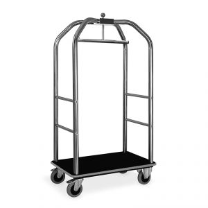 1920XN Clothes / luggage rack, polished stainless steel structure, black carpet 99x59x189h cm