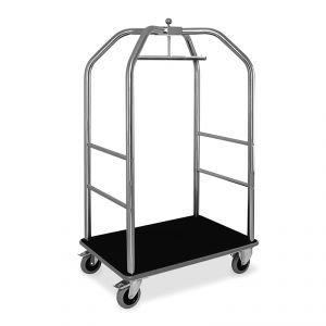 1950XN Clothes / luggage rack, polished stainless steel structure, black carpet 108x76x189h cm