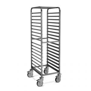2066-F Tray holder 18x60x40, "L" guides with stop, 2 braked wheels