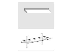 RI9023 - Shelf smooth stainless steel AISI 304 with back dim. cm. 140x40x4h
