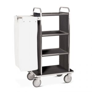 4451T-F Laundry basket, 4 shelves 50x45 cm, side panels, 2 braked wheels