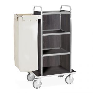 4452T-F Laundry basket, 4 shelves 50x45 cm, panels on three sides, 2 braked wheels