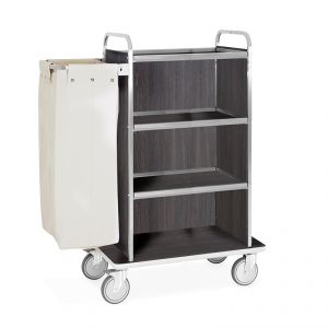 4472T-F Laundry basket, 4 shelves 70x45 cm, panels on three sides, 2 braked wheels