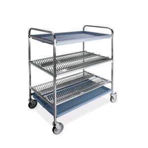5022-F Dish and glass drainer trolley, 2 plates, 1 glasses, 102 cm, 2 braked wheels