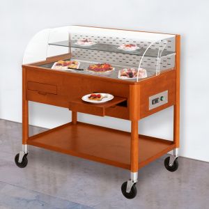 6670-18 Refrigerated trolleys for sweets and cheeses, cherry colour