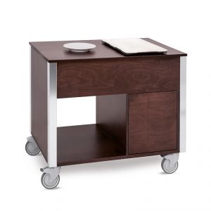 6900.A05W Cabinet with door and open compartment - wengé stained