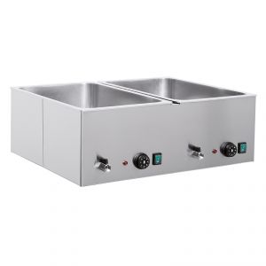 9555-2 Counter hot table, 2xGN 1/1, dry + water bath