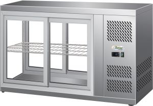 G-HAV91 Gabinete refrigerado de acero inoxidable refrigerado con puertas correderas - Capacidad 110 Lt 