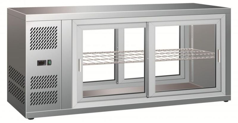G Hav131 Refrigerated Stainless Steel, Automatic Sliding Door Display Case