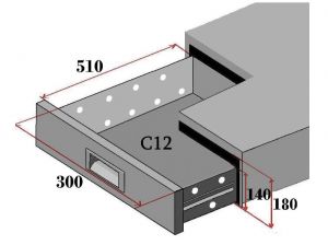 C12-FC Set of 2 drawers for refrigerated counters