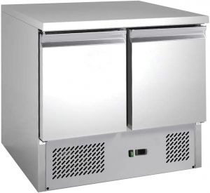 G-S901-FC Saladette table with static refrigeration with 2 doors and frame in AISI201