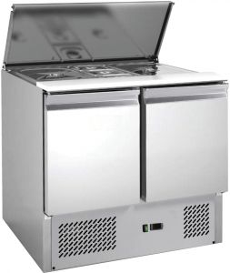 G-S900-FC Stainless steel AISI201 saladette with static refrigeration, 2 ports 