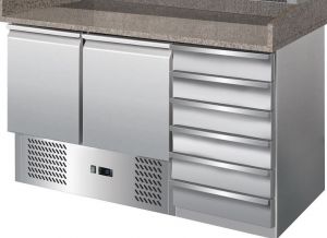 G-S903PZCAS-FC Table réfrigérée avec fonction de comptoir de pizza en acier inoxydable AISI201