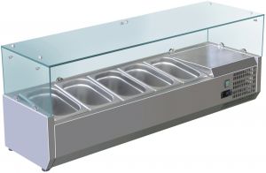 VRX1200-330-FC AISI 201 stainless steel refrigerated display case for basins