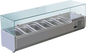 VRX1400-330-FC AISI 201 stainless steel refrigerated display case for basins