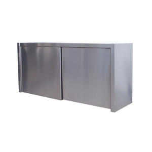 PE7014 Cabinet with sliding doors in stainless steel with a shelf L = 80cm
