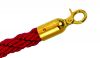 T601331 Cuerda roja burdeos 2 mosquetones color dorado para poste separador 1,5 m