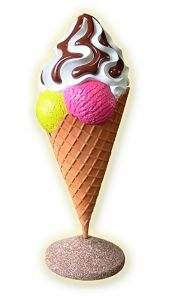 SG002 Ice Cream Cone with topping - 3D advertising cone for ice cream parlor, height 168 cm