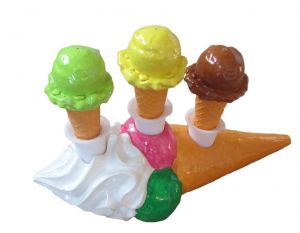 EG031 Soporte para conos de helado - Soporte para conos de publicidad 3D para heladería, altura 15 cm