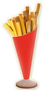 SR007 French fries - 3D advertising potato cone for a height of 180 cm
