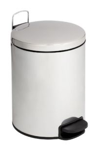 T112205 Polished stainless steel Pedal bin with silent closing lid 20 liters