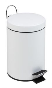 T101031 White Steel Pedal Bin 3 liters (Pack of 6 pieces)